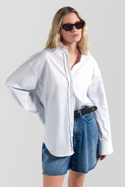 Dámske pruhovaná košeľa pohodlného strihu