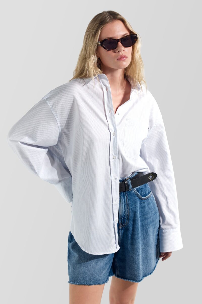 Dámske pruhovaná košeľa pohodlného strihu