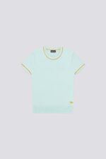 Dámsky slim fit top s krátkym rukávom v svetlomodrej farbe