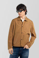 Pánska hnedá bunda regular fit