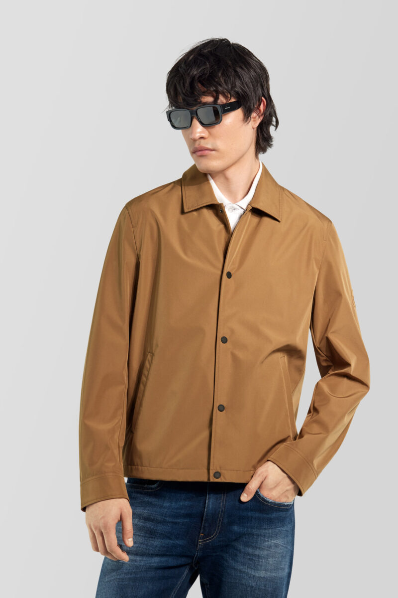 Pánska hnedá bunda regular fit