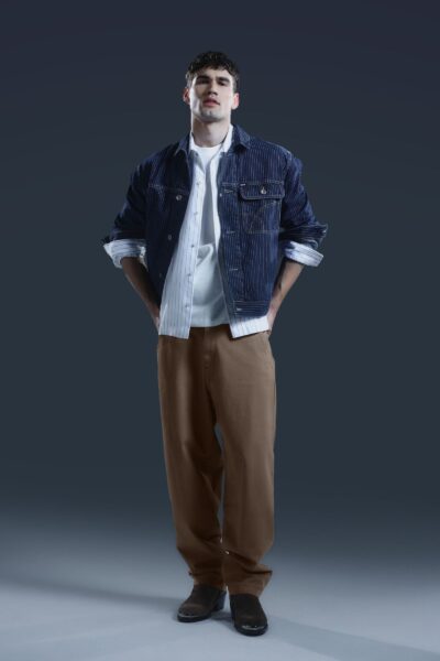 Pánske hnedé nohavice voľného strihu