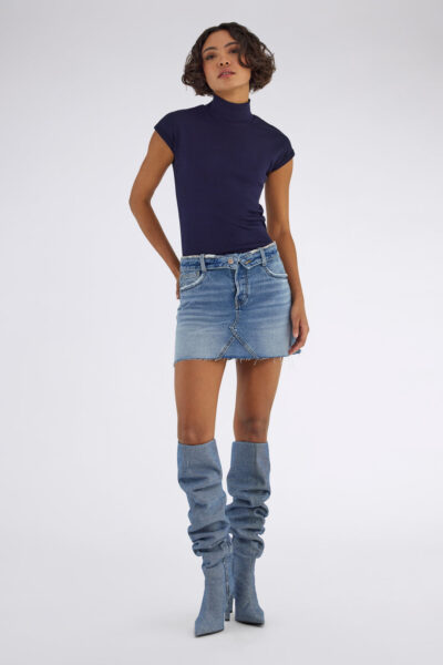 Dámske modré slim fit tričko