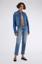 Dámska džínsová košeľa voľného strihu