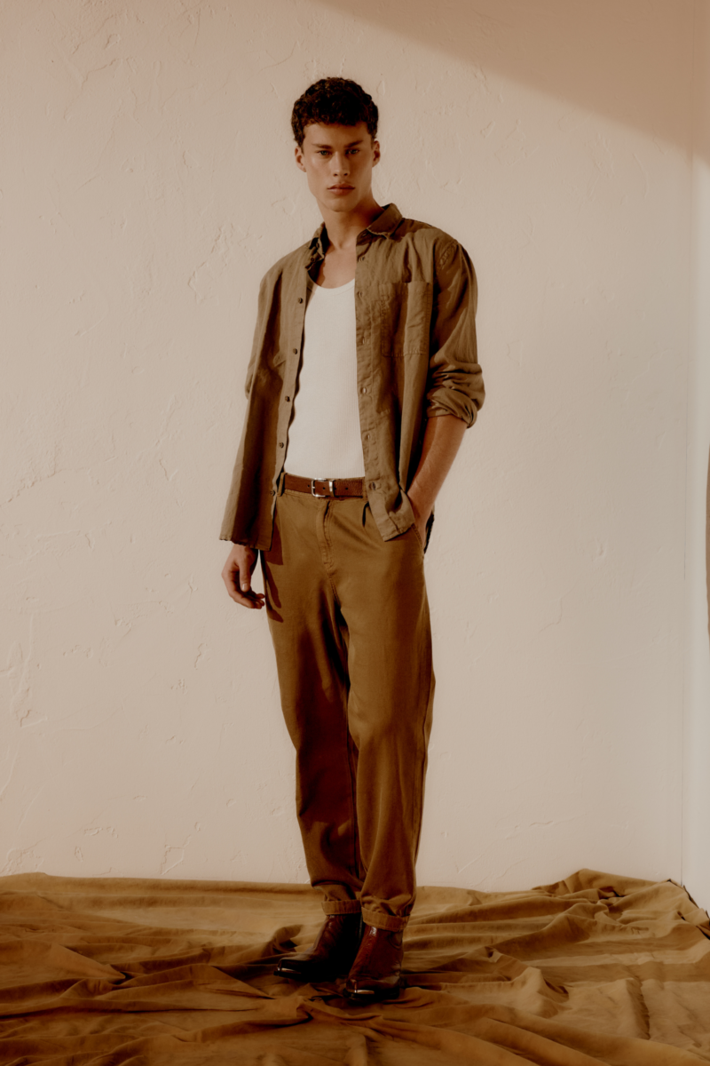 Pánske hnedé chino nohavice regular fit