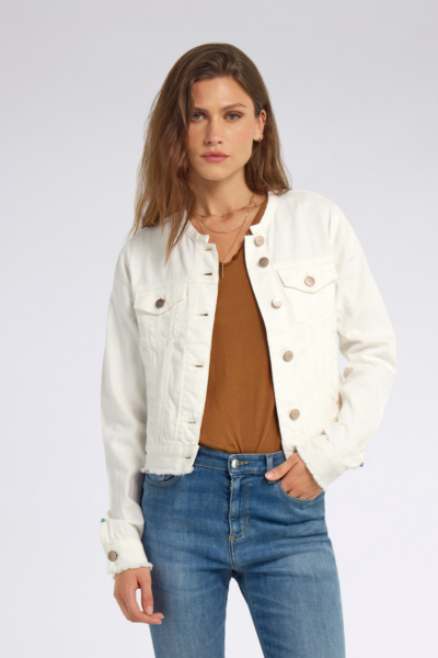 Dámska biela bunda regular fit